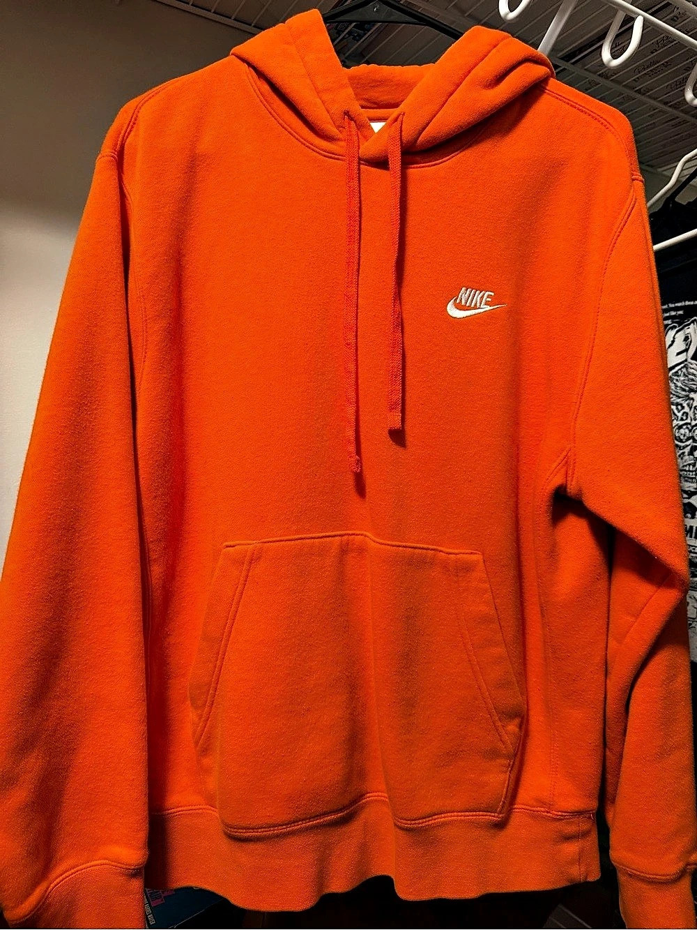 Nike Sportswear Club Fleece Pullover Hoodie Orange Small Men’s - Picture 1 of 6